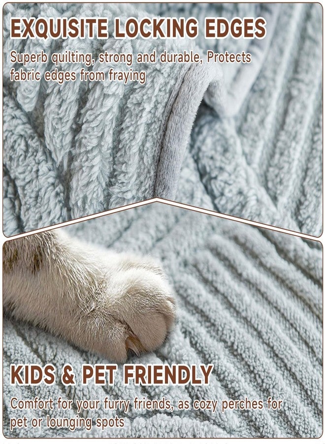 OTOB Couch Covers for 3 Cushion Couch Sofa Pet Friendly, Washable & Non Slip Fuzzy Plush Sofa Cover Slipcovers, All Seasons Ultra Soft Furniture Protector, 1 Piece (Light Gray, 27.6"x70.9") - Image 5
